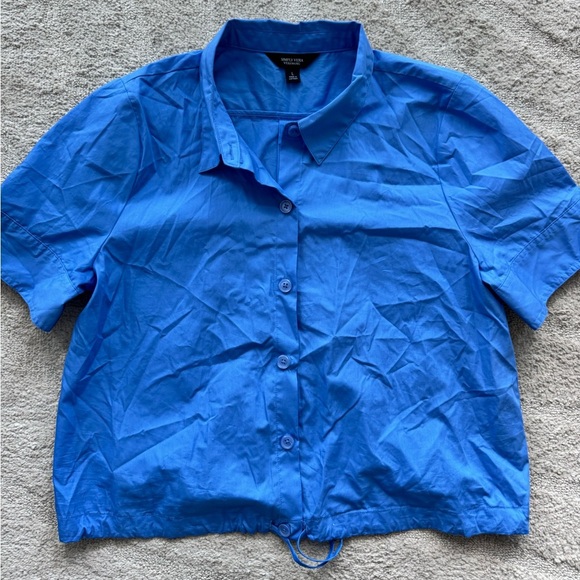 Simply Vera Vera Wang Blue Short Sleeve Top - Picture 3 of 5